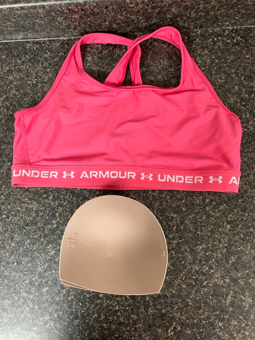 Under armour crossback mid impact pink sports bra 2X